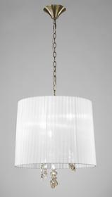 M3880/WS  Tiffany AB Crystal Pendant 3+3 Light